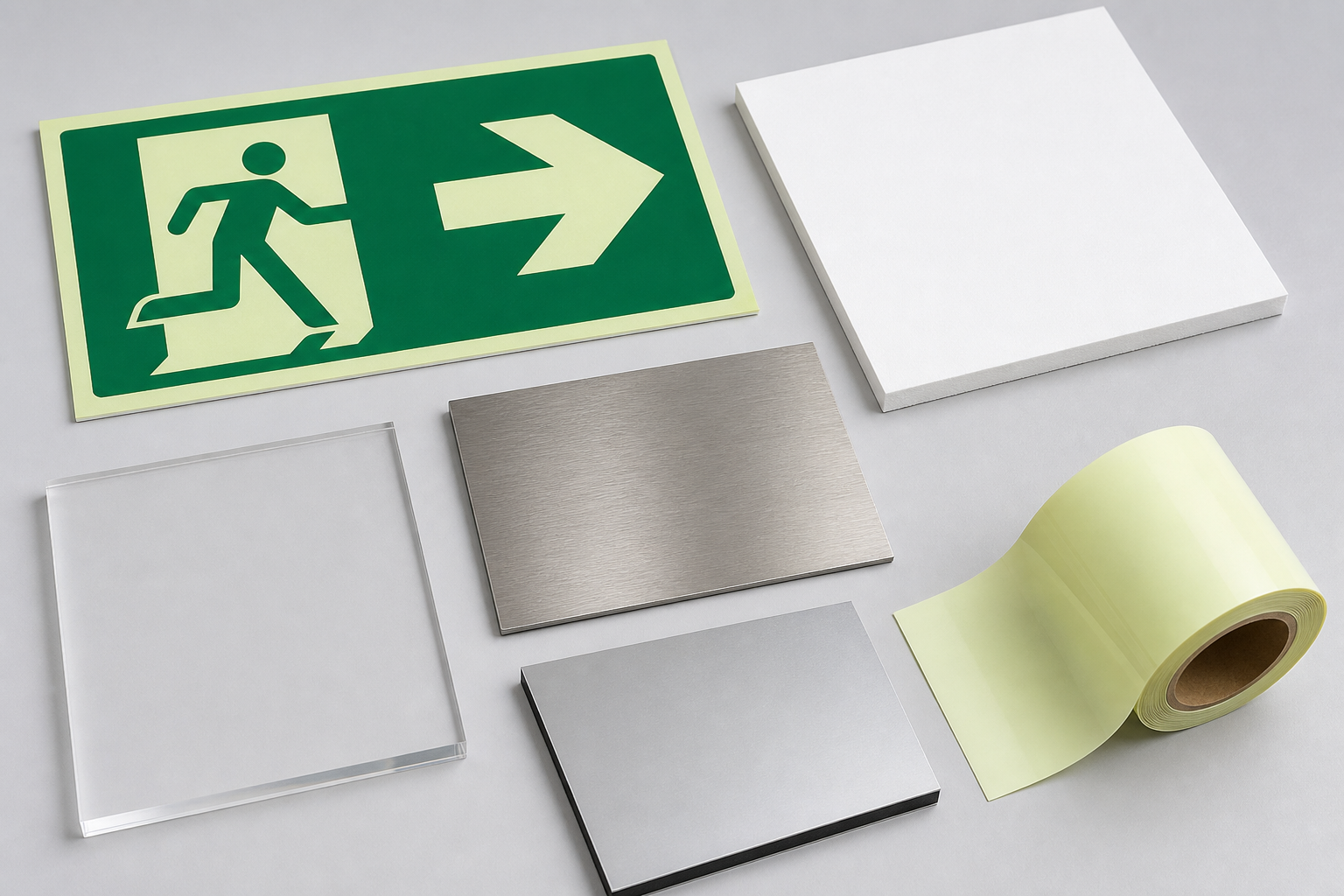 Signage material samples